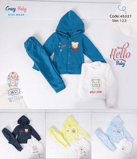 طقم قطيفة اولادي مستورد 3 قطع 45027